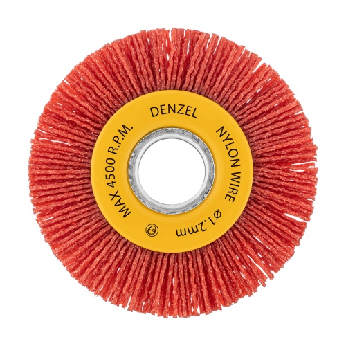 Щетка для УШМ, 100 мм, Плоская, нейлоновая щетина, посадка 22,2 мм Denzel фото 2 Щетка для УШМ, 100 мм, Плоская, нейлоновая щетина, посадка 22,2 мм Denzel фото 2