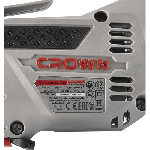 Безударная дрель Crown CT10143-13C фото 5 Безударная дрель Crown CT10143-13C фото 5