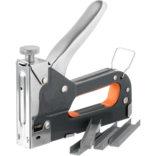 Степлер строительный с регулируемым ударом Jober тип скобы 53, 4-14мм, c набором скоб 8 мм, 1000 шт 391002 фото 4