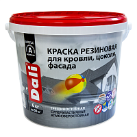 Краска резиновая Dali для кровли, цоколя,фасада База А 6 кг