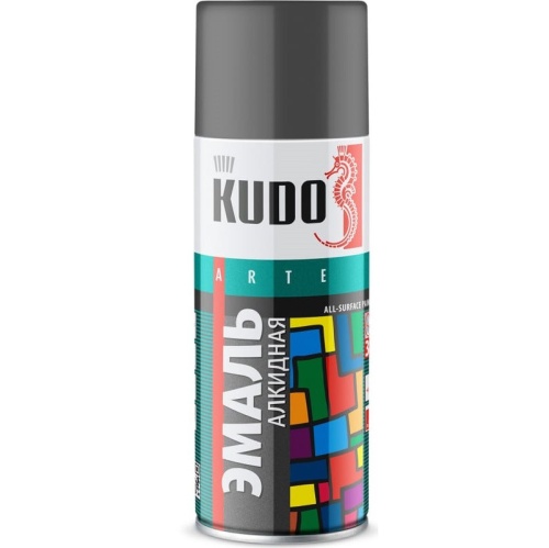 Эмаль аэрозольная универсальная Kudo KU-1016 темно-серая 520 мл