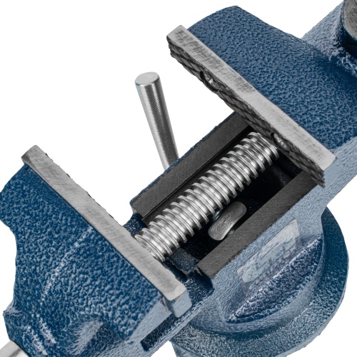 Тиски слесарные, настольные, поворотные, ширина рабочих губок 65 мм, наковальня Сибртех фото 16