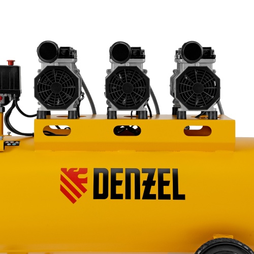 Компрессор безмасляный, малошумный DLS 1800/100,1800 Вт, 3x600, 100 л, 345 л/мин Denzel фото 11