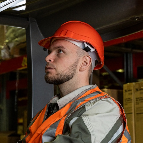 Каска защитная из ударопрочной пластмассы, оранжевая Сибртех фото 13