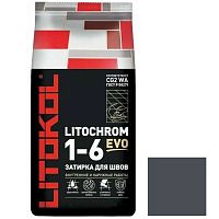 Затирка цементная для швов Litokol Litochrom 1-6 Evo LE.140 мокрый асфальт 25 кг