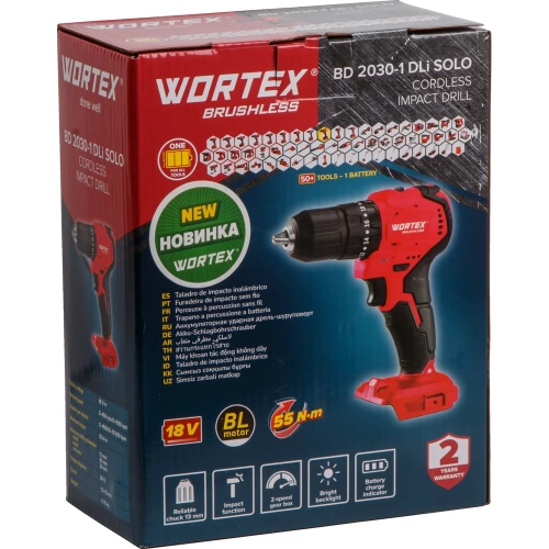 Аккумуляторная ударная дрель-шуруповерт WORTEX BD 2030-1 DLi в кор. ALL1 SOLO 1333423 фото 9