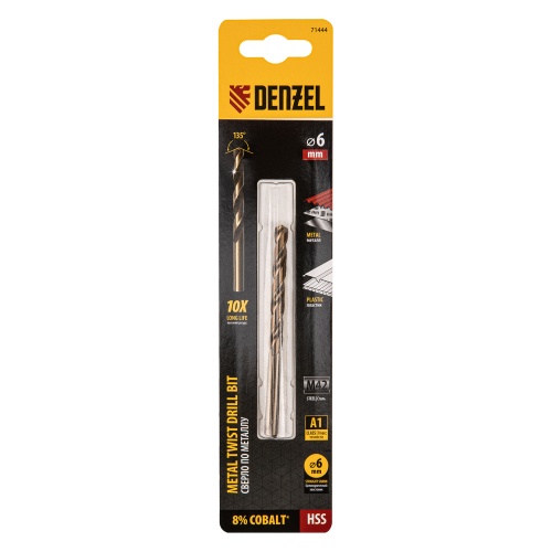Сверло по металлу, 6 мм, HSS Co-8%// Denzel фото 4