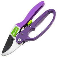 Секатор прямого реза, 200 мм, храповой механизм, металлические обрезиненные рукоятки, Palisad