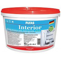 Краска интерьерная Pufas Interior А морозостойкая белая 10 л/15,8 кг