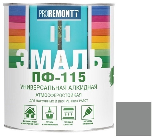 Эмаль Proremontt ПФ-115 серая 1,9 кг Эмаль Proremontt ПФ-115 серая 1,9 кг