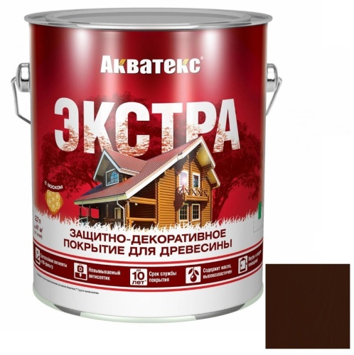 Покрытие алкидное защитно-декоративное для древесины Акватекс Экстра полуглянцевое Орех 0,8 л