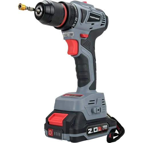Аккумуляторный шуруповерт бесщеточный Profipower MKBL-18B Li-ion-2шт, 18В, 2.0Ач, З/У, 0.8-10 мм, кейс T0056 фото 8 Аккумуляторный шуруповерт бесщеточный Profipower MKBL-18B Li-ion-2шт, 18В, 2.0Ач, З/У, 0.8-10 мм, кейс T0056 фото 8