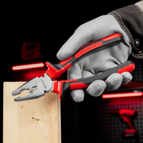 Плоскогубцы Nickel, никелированные 200 мм, двухкомпонентные рукоятки Matrix фото 8