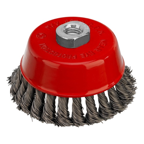 Щетка для УШМ, 100 мм, М14, "чашка", крученая проволока 0.5 мм Matrix