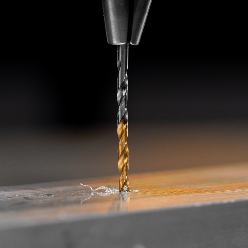 Сверло спиральное по металлу 2,5 x 57 мм, Р6М5, Golden Tip , 2шт. Denzel фото 9