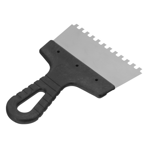 Шпатель из нержавеющей стали, 150 мм, зуб 6 х 6 мм, пластмассовая ручка Сибртех фото 2