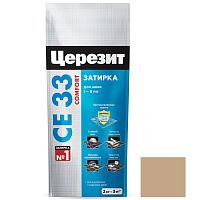 Затирка цементная для узких швов Ceresit СЕ33 Comfort Багамы бежевая 2 кг