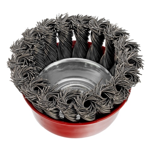 Щетка для УШМ, 75 мм, М14, "чашка", крученая проволока 0.5 мм Matrix фото 2