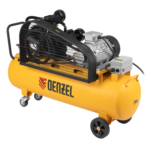 Компрессор воздушный BCW3000-T/100, ременный привод, 3.0 кВт, 100 литров, 520 л/мин Denzel фото 4