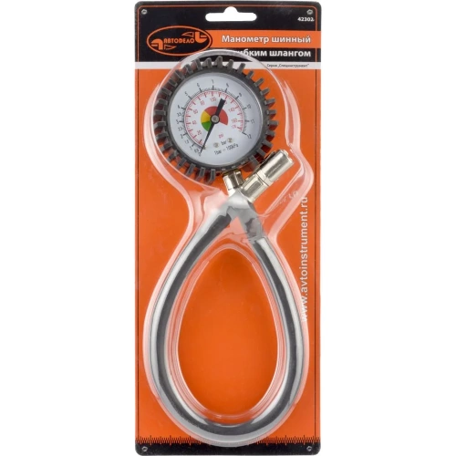 Манометр с насадкой и шлангом АвтоDело 10 атм. 42302 11054 фото 4