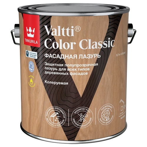 Лазурь фасадная Tikkurila Valtti Color Classic 700014015 база EC бесцветная 2,7 л
