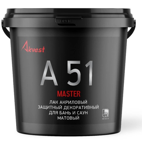 Лак акриловый Аквест-51 для бань и саун матовый бесцветный 2 кг Лак акриловый Аквест-51 для бань и саун матовый бесцветный 2 кг