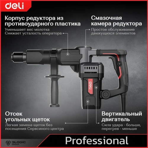Профессиональный отбойный молоток DELI DE-DG5-2E 142603 фото 4