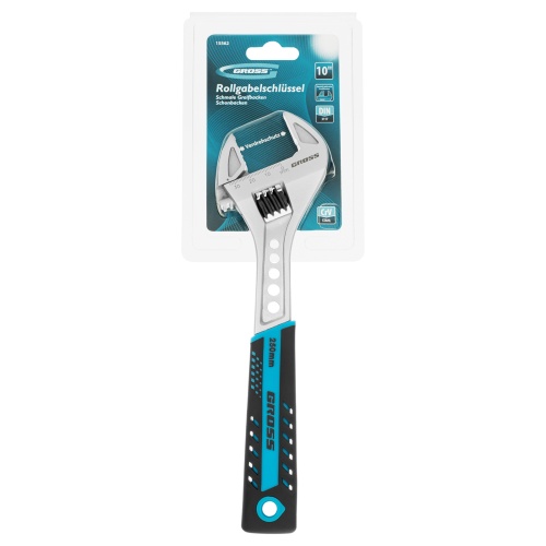 Ключ разводной, 250 мм, CrV, двухкомпонентная ручка Gross фото 6