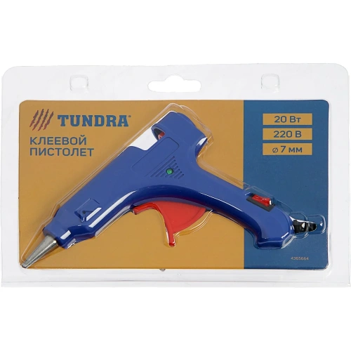 Клеевой пистолет TUNDRA 20 Вт, 220 В, выключатель, индикатор, антикапля, шнур 1.2 м, 7 мм 4365664 фото 9