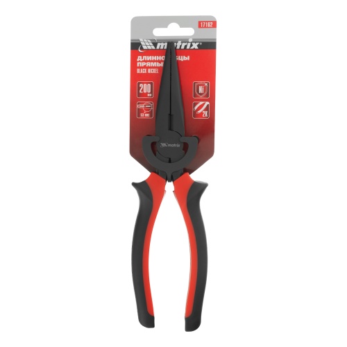Длинногубцы прямые Black Nickel, 200 мм, двухкомпонентные рукоятки Matrix фото 6