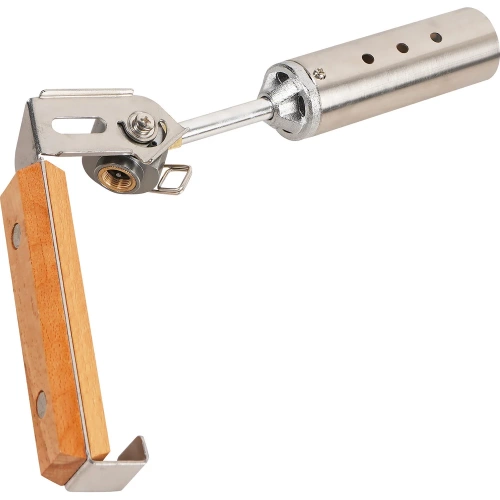 Горелка газовая на резьбовой баллон Airline ручной поджиг, сопло D31x90 мм, анти-вспышка, деревянная складная ручка ADGT024 фото 5