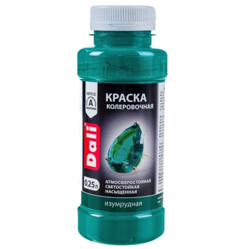 Краска колеровочная акриловая Dali изумрудная 0,25 л