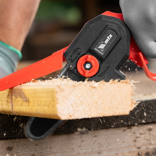 Цепная мини-пила аккумуляторная, MCS-100, шина 100 мм, Li-Ion, 20 В MTX фото 40