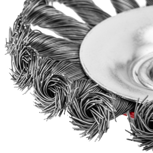 Щетка для УШМ, 115 мм, М14, "тарелка", крученая проволока 0.5 мм Matrix фото 5