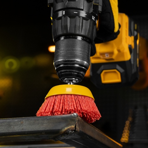 Щетка для дрели, 75 мм, Чашка, со шпилькой, нейлоновая щетина Denzel фото 9