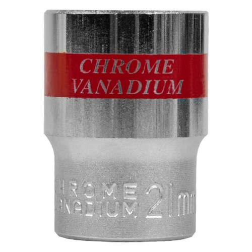 Головка торцевая, 21 мм, шестигранная, CrV, под квадрат 1/2, хромированная Matrix фото 3