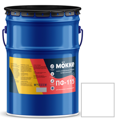 Эмаль алкидная профессиональная Mokke ПФ-115 белая 20 кг