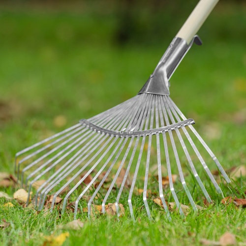 Грабли веерные стальные, 300 - 480 мм, 22 плоских зуба, оцинкованные,раздвижные, без черенка, Palisad фото 8