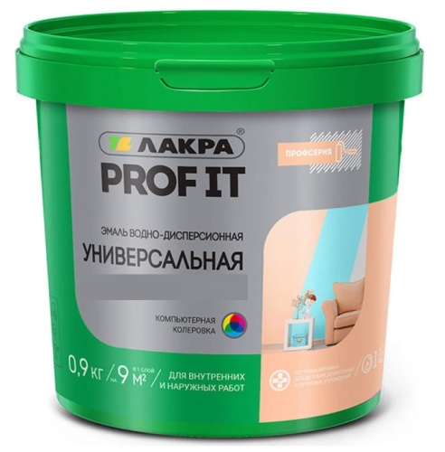 Эмаль универсальная Лакра Prof it ВД База А матовая 0,9 кг