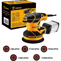 Эксцентриковая сетевая шлифмашина DEKO DK400G с набором оснастки 20шт, 400Вт 085-1100