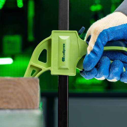 Струбцина F-образная, быстрозажимная, 200 х 70 х 420 мм, пластиковый корпус, фиксатор, двухкомпонентная рукоятка Сибртех фото 8