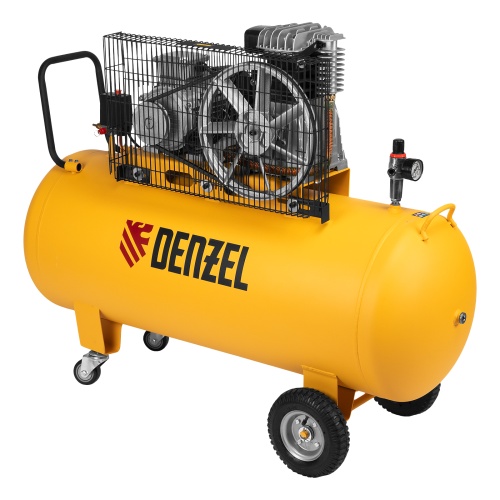 Компрессор воздушный BCI3000-T/200, ременный привод , 3.0 кВт, 200 литров, 530 л/мин Denzel фото 4