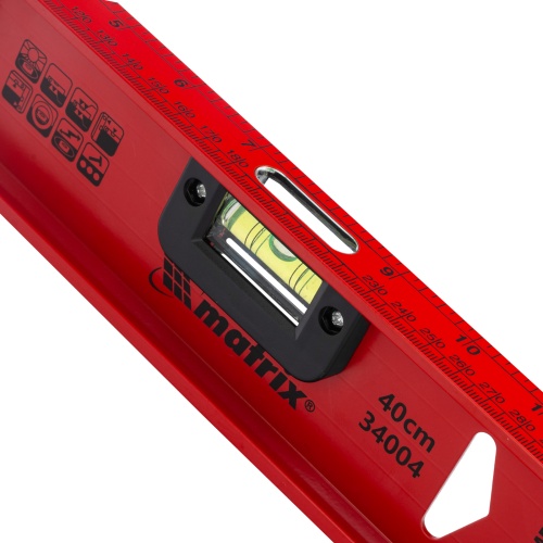 Уровень алюминиевый "Рельс", 400 мм, 3 глазка, усиленный Matrix фото 4