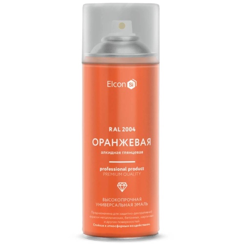 Эмаль аэрозоль алкидная универсальная Elcon оранжевая глянцевая 520 мл RAL 2004