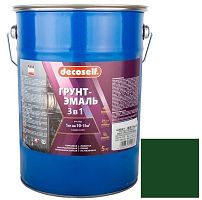 Грунт-эмаль Pufas Decoself 3 в 1 глянцевая зеленая 5 кг