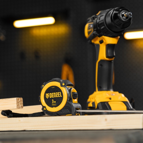 Рулетка 3м х 16мм, автоматич. фиксац., нейлон. покрытие, магнит. зацеп, двухстор. разметка Denzel фото 7