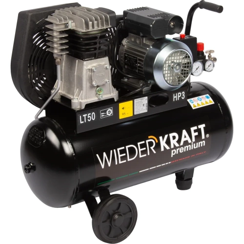 Двухцилиндровый ременной компрессор WIEDERKRAFT 50л 320л/мин WDK-90532 фото 8