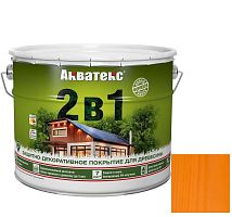 Покрытие алкидное защитно-декоративное для древесины Акватекс 2 в 1 полуматовое Орегон 9 л