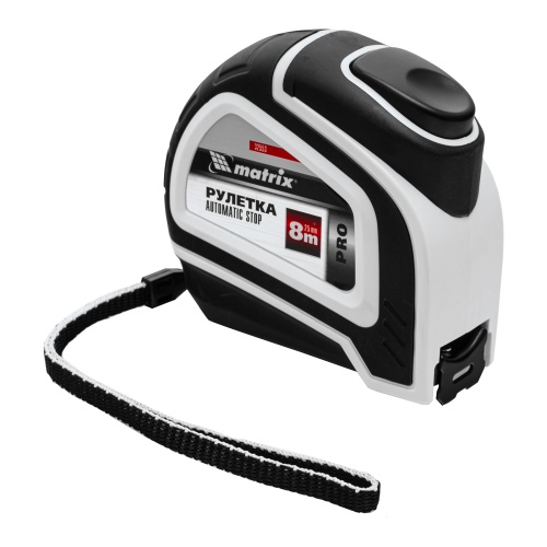 Рулетка Autostop,8 м х 25 мм,двухкомпонентный корпус,автоматическая фиксация,Pro Matrix Рулетка Autostop,8 м х 25 мм,двухкомпонентный корпус,автоматическая фиксация,Pro Matrix