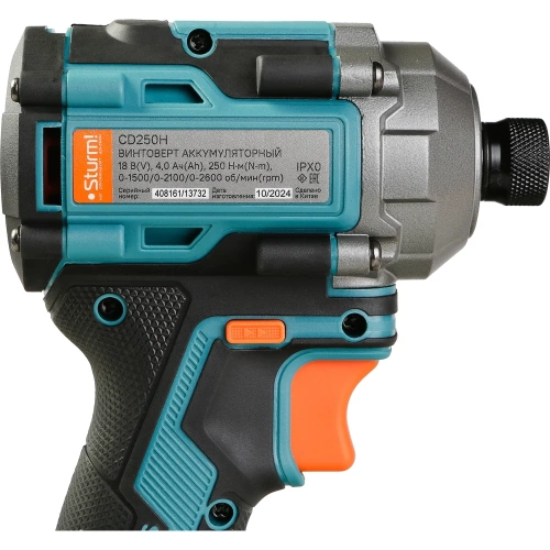 Винтоверт ударный Sturm б/щ, 18В, 1BatterySystem, 250Нм, 1/4, 1x4.0Ач, кейс CD250H фото 11